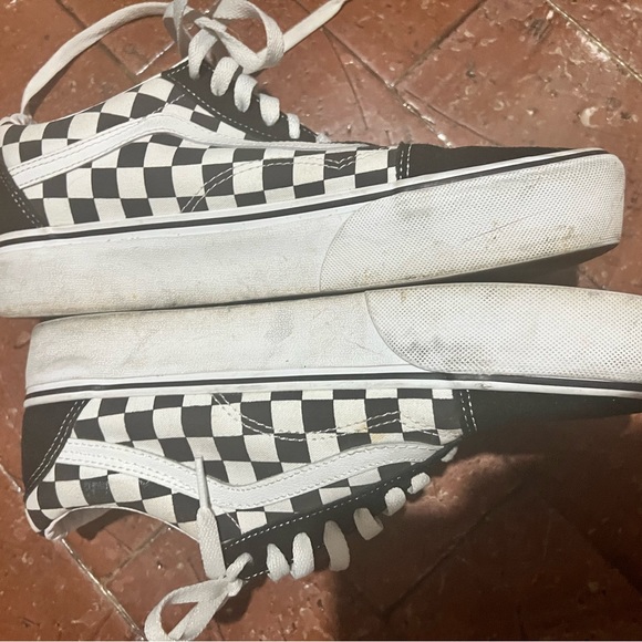 Vans Old Skool black & white checkered lace up sneakers size men’s 8 women’s 9.5 - Picture 8 of 8